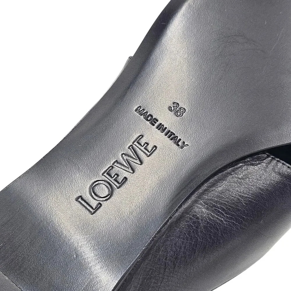 Loewe Toggle Flat Sandals Calfskin Leather Black - NWB $1100